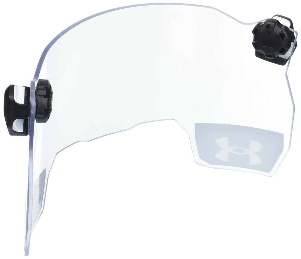 Under Armour visor clip close-up of anti-fog scratch-resistant coating for long-lasting clarity