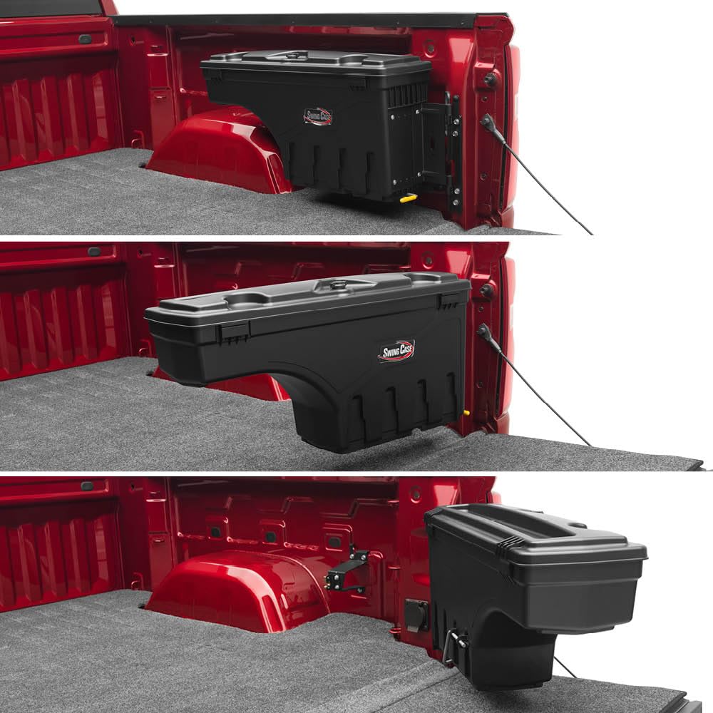 UNDERCOVER SwingCase swung out nearly 180 degrees for fast tailgate access