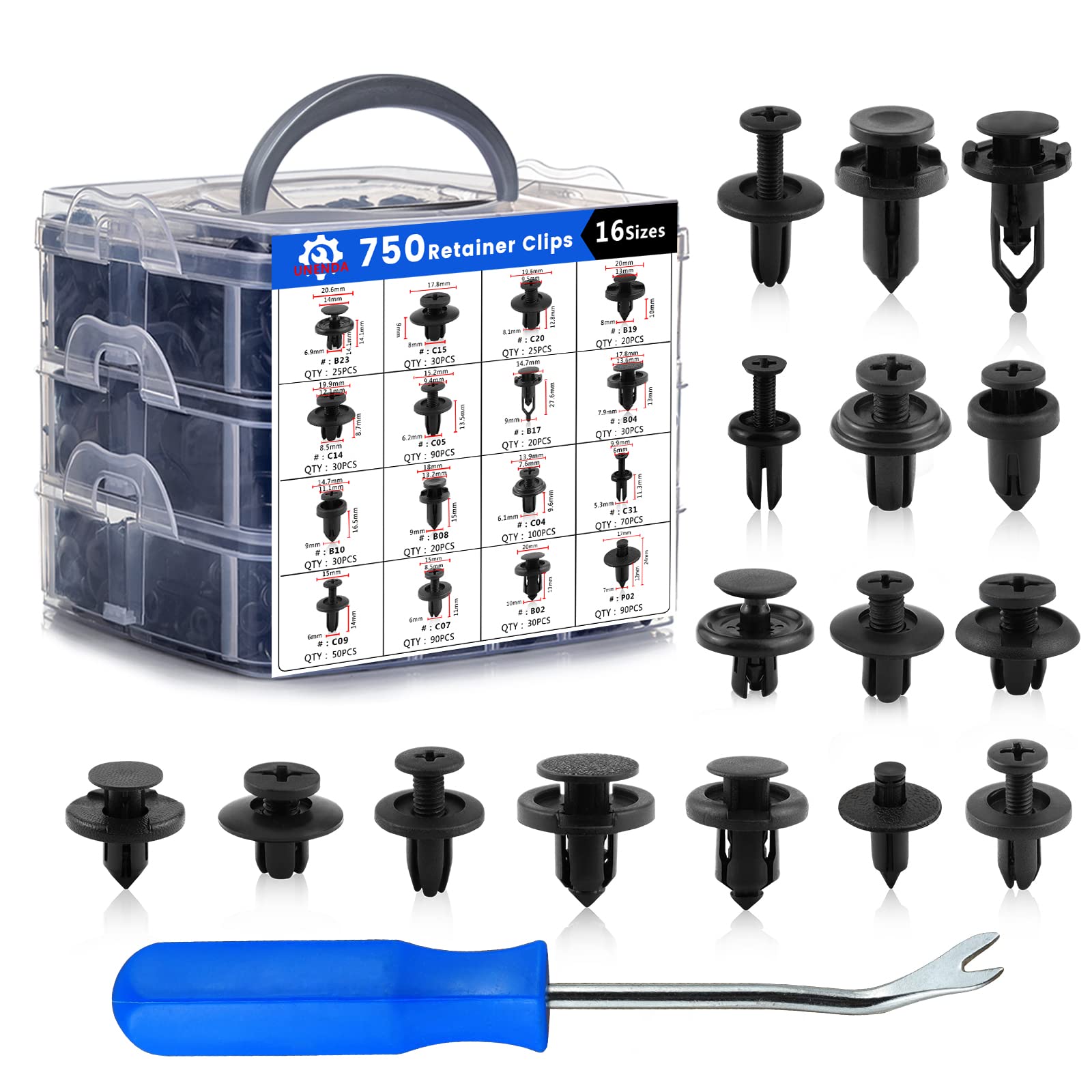 UNENDA kit front packaging showing case and label for quick identification and storage
