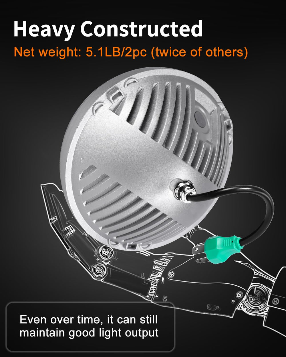 UNI-SHINE reflector close-up showing Z-shaped cutoff for improved beam control