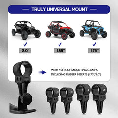 UNIGT clamp with rubber insert close-up protecting roll bar finish and secure fit