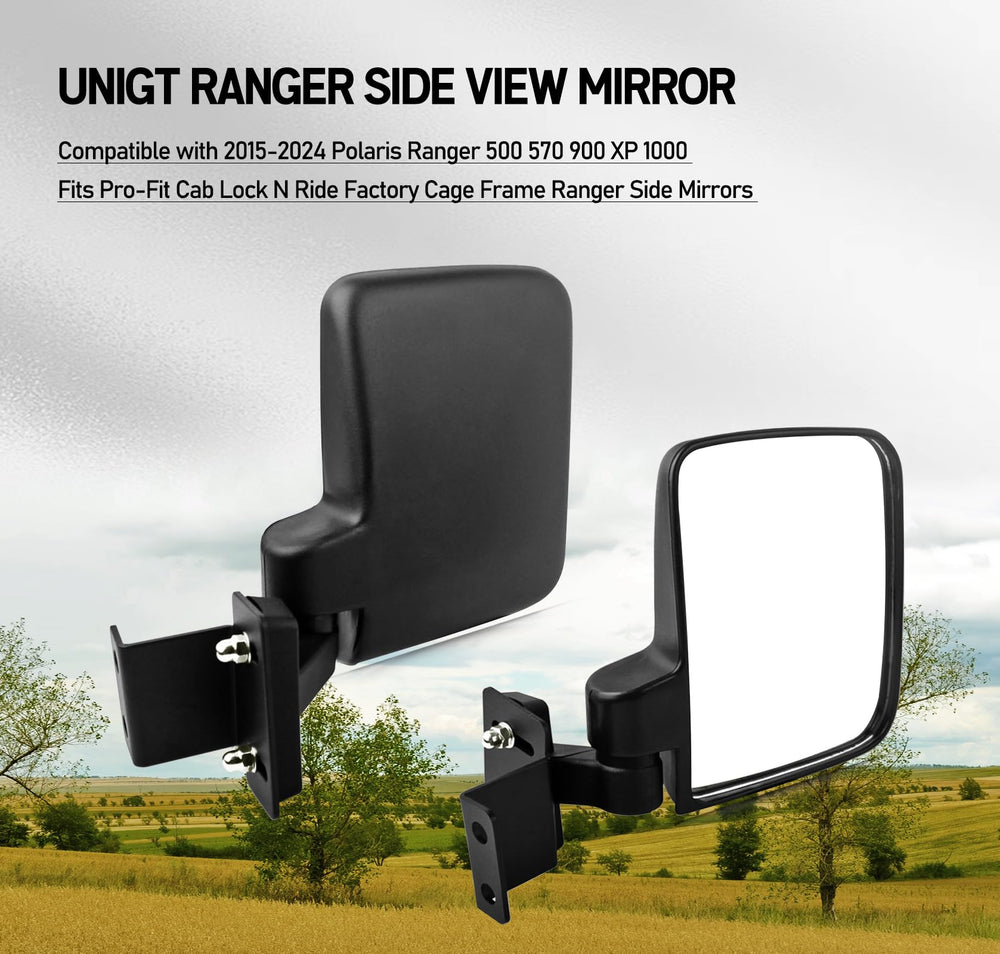 UNIGT mirror on Ranger in off-road setting demonstrating durability