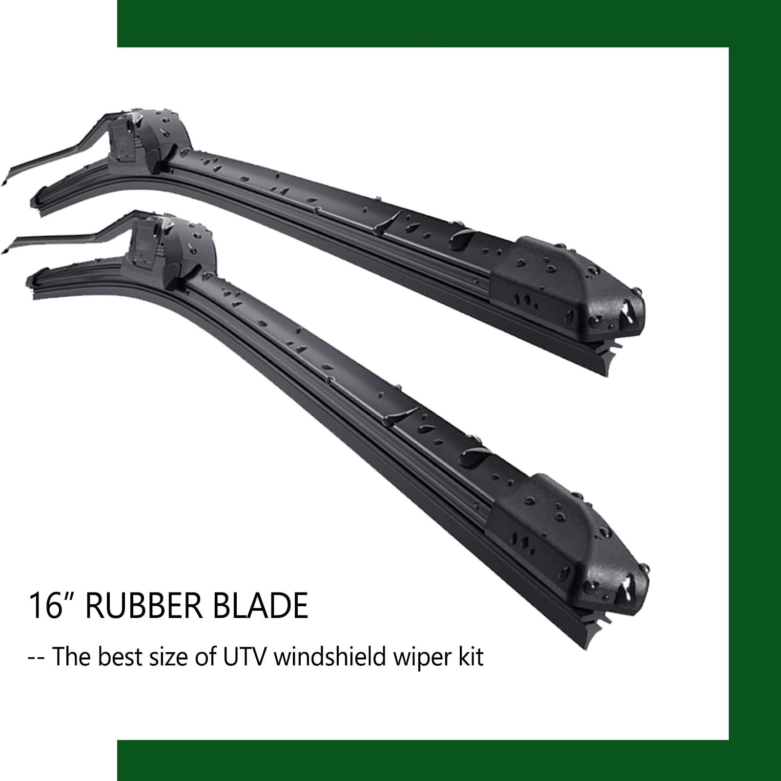 UNIGT wiper beside ruler showing 21.7-inch reach for proper windshield coverage benefit
