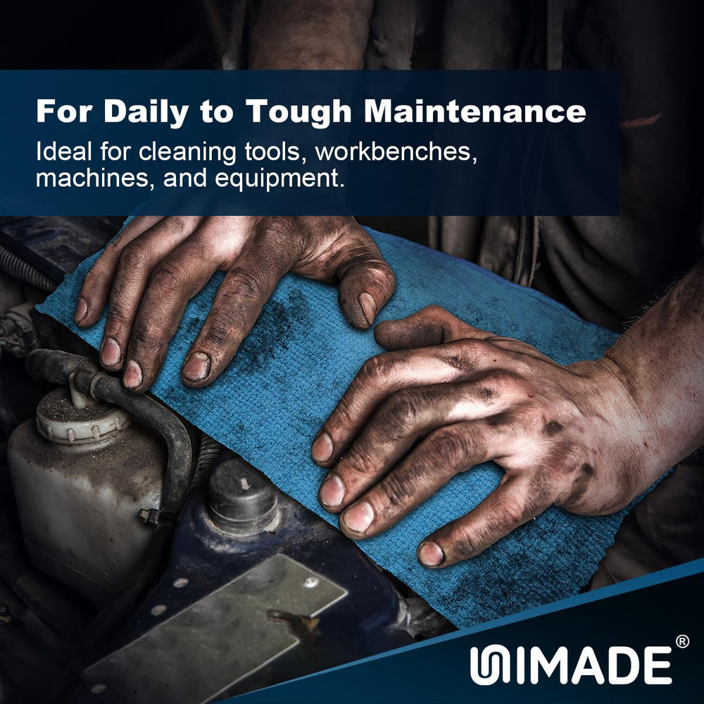 UNIMADE cloth absorbing oil from a metal surface for quick cleanup