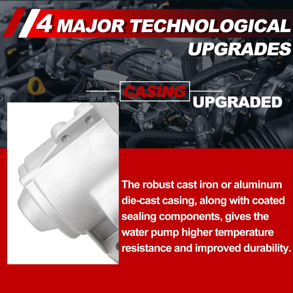 UNITHUB water pump impeller closeup showing vane design for improved coolant flow