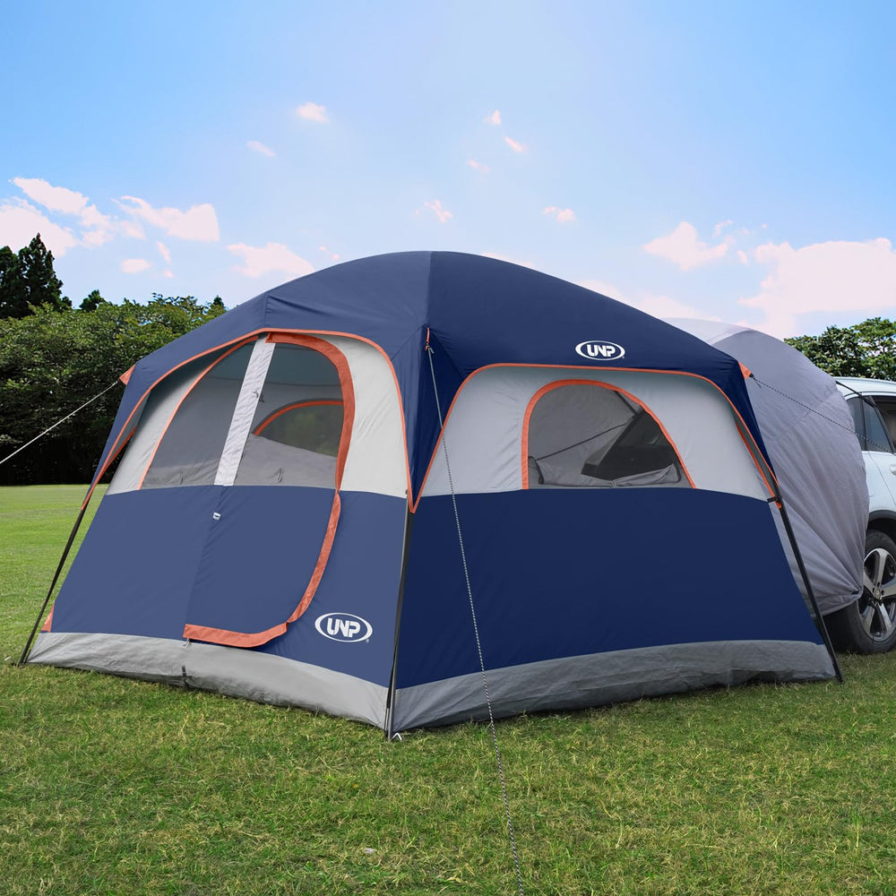 unp tent front view showing full entrance and shelter benefit