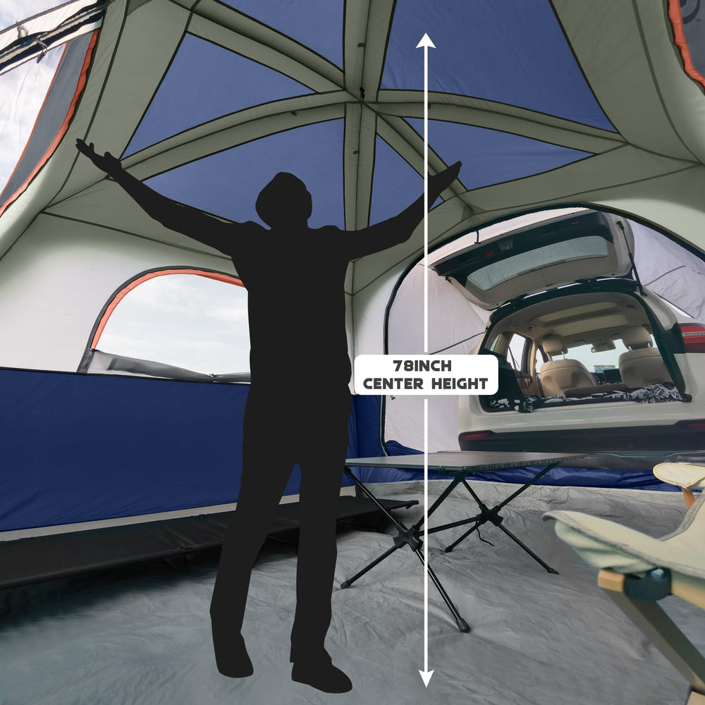 unp tent interior highlighting 78-inch center height for comfort