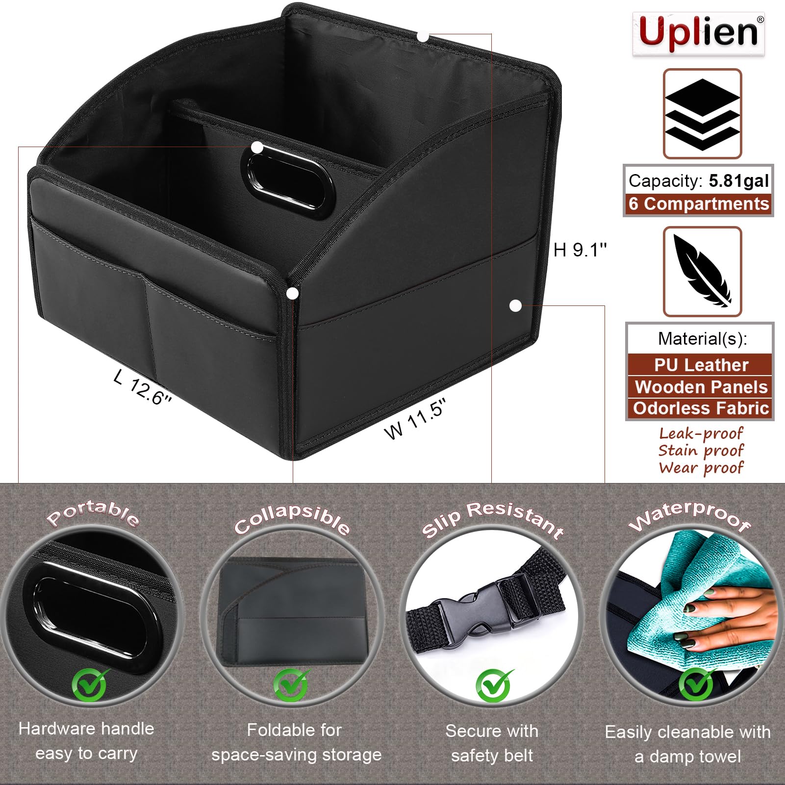 Uplien metal handle detail illustrating sturdy carry support for quick transport