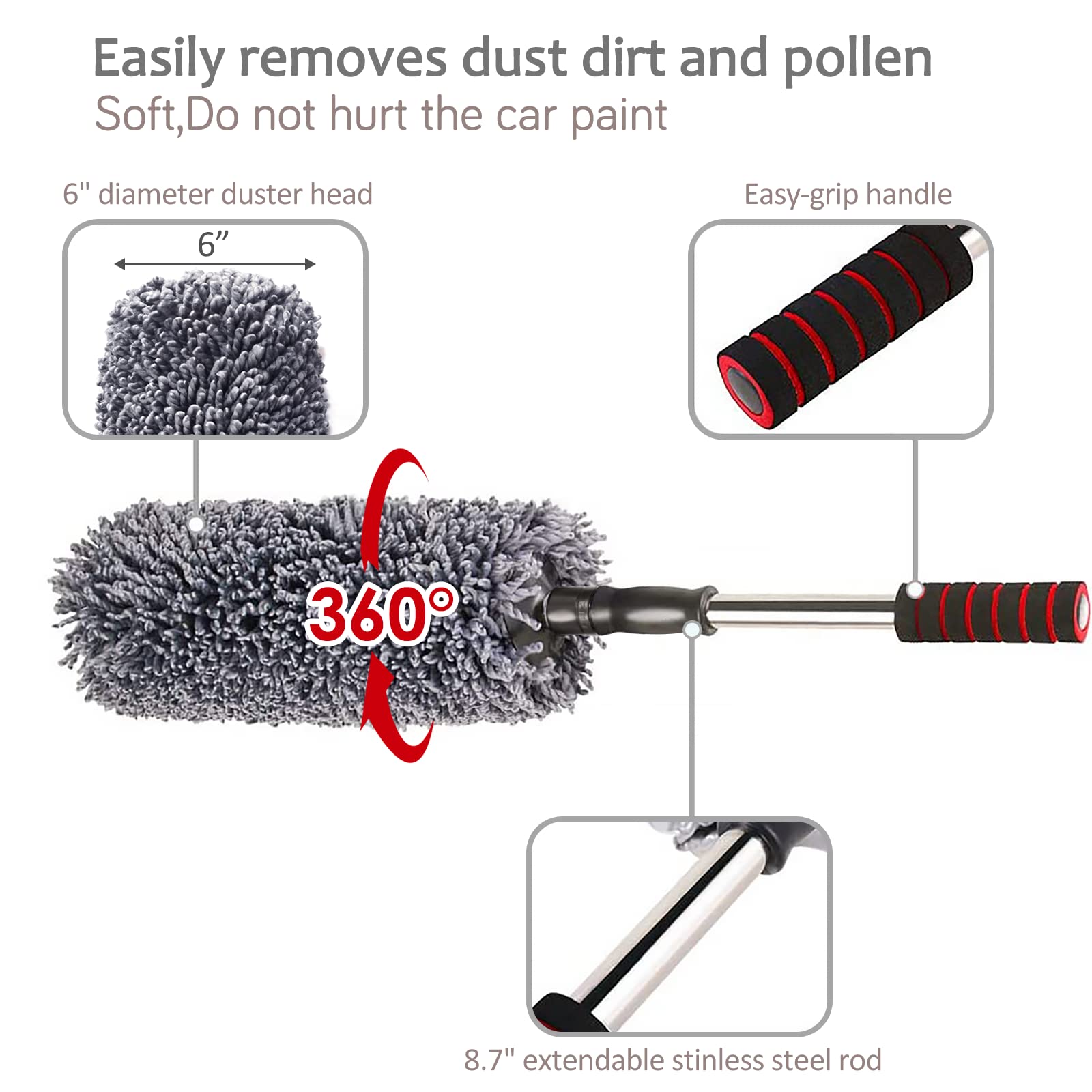 upra duster on car hood removing pollen for paint protection