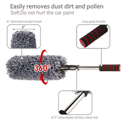upra duster on car hood removing pollen for paint protection