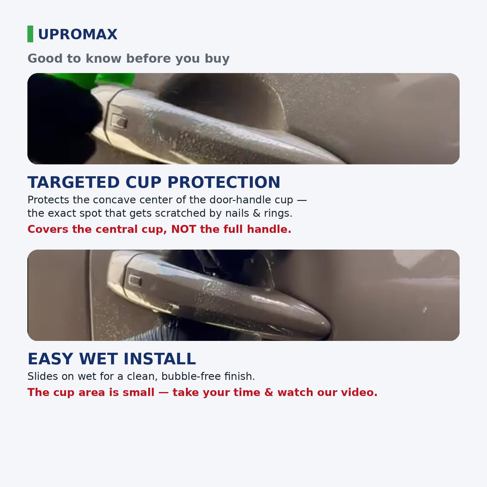 Upromax spare pieces displayed highlighting extras included for practice or fuel-door use