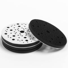 UPWOOD front view of 6-inch pad showing hook-and-loop and cushion for cleaner sanding
