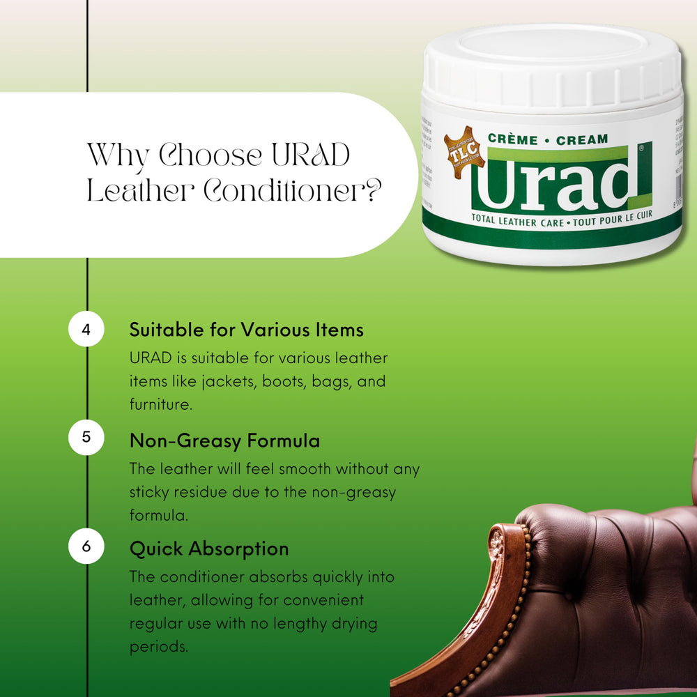 hand applying URAD conditioner with cloth demonstrating even, easy application