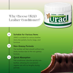 hand applying URAD conditioner with cloth demonstrating even, easy application