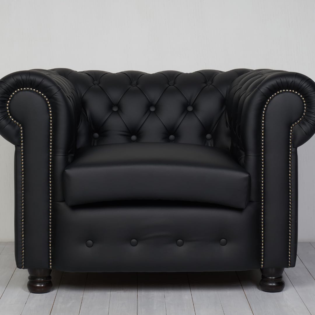 stylish living room with leather couch conditioned by URAD for refreshed look