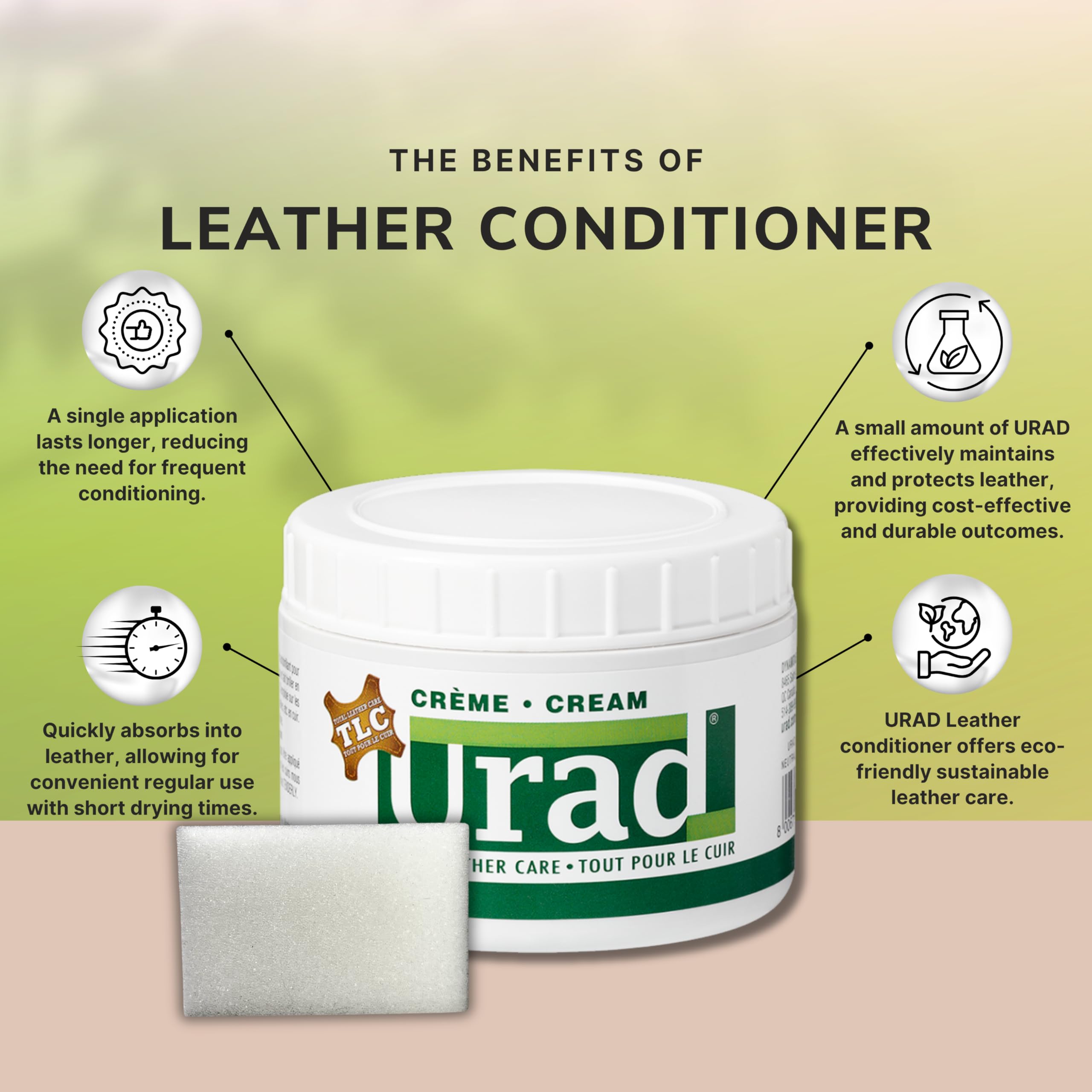 applying URAD conditioner to a leather shoe to prolong life and improve feel