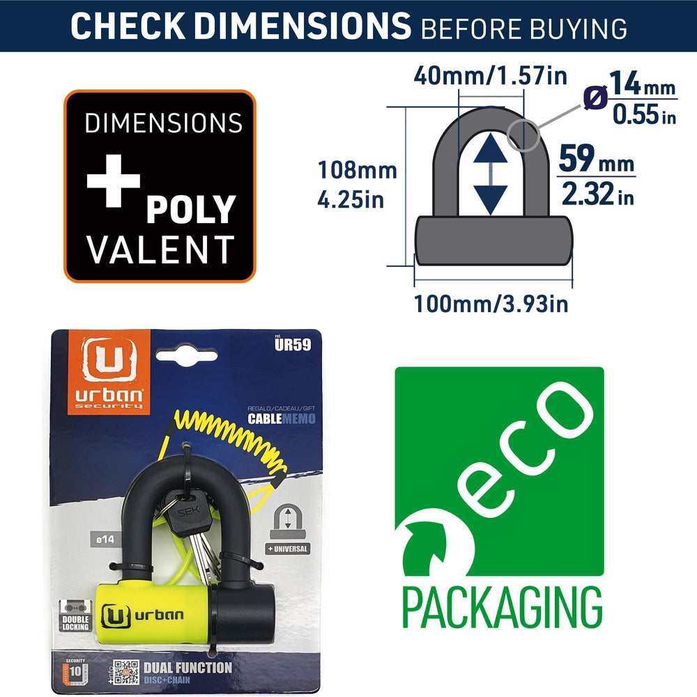 urban UR59 packaging label highlighting brand and SEK level for trust