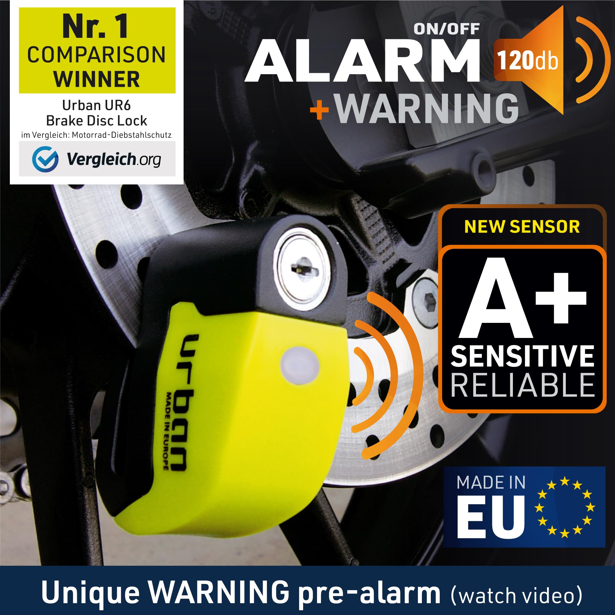 urban UR6 LED indicator lit to alert passersby and improve night visibility