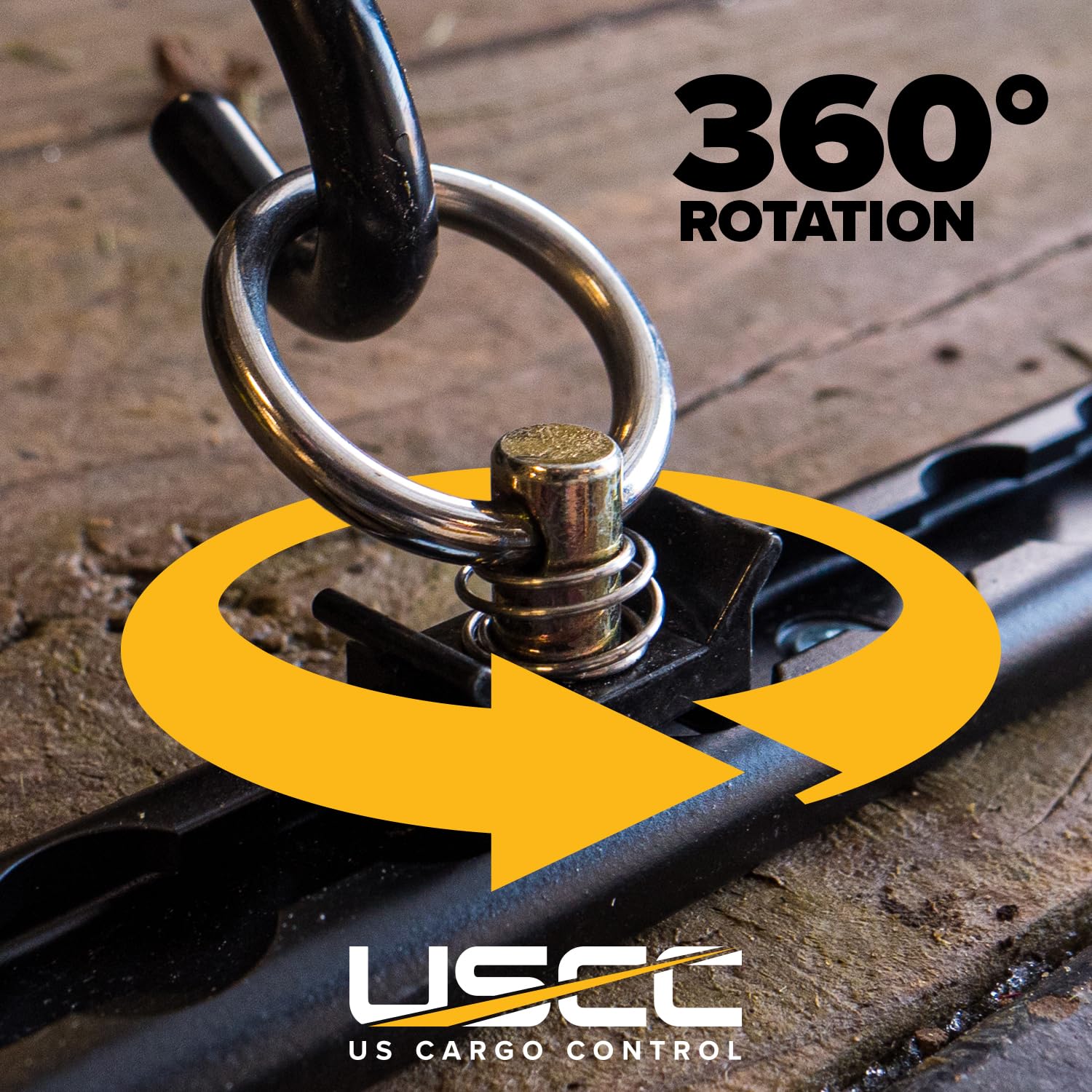 US Cargo Control installed in L-Track on trailer wall providing flexible anchor point