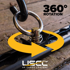 US Cargo Control installed in L-Track on trailer wall providing flexible anchor point