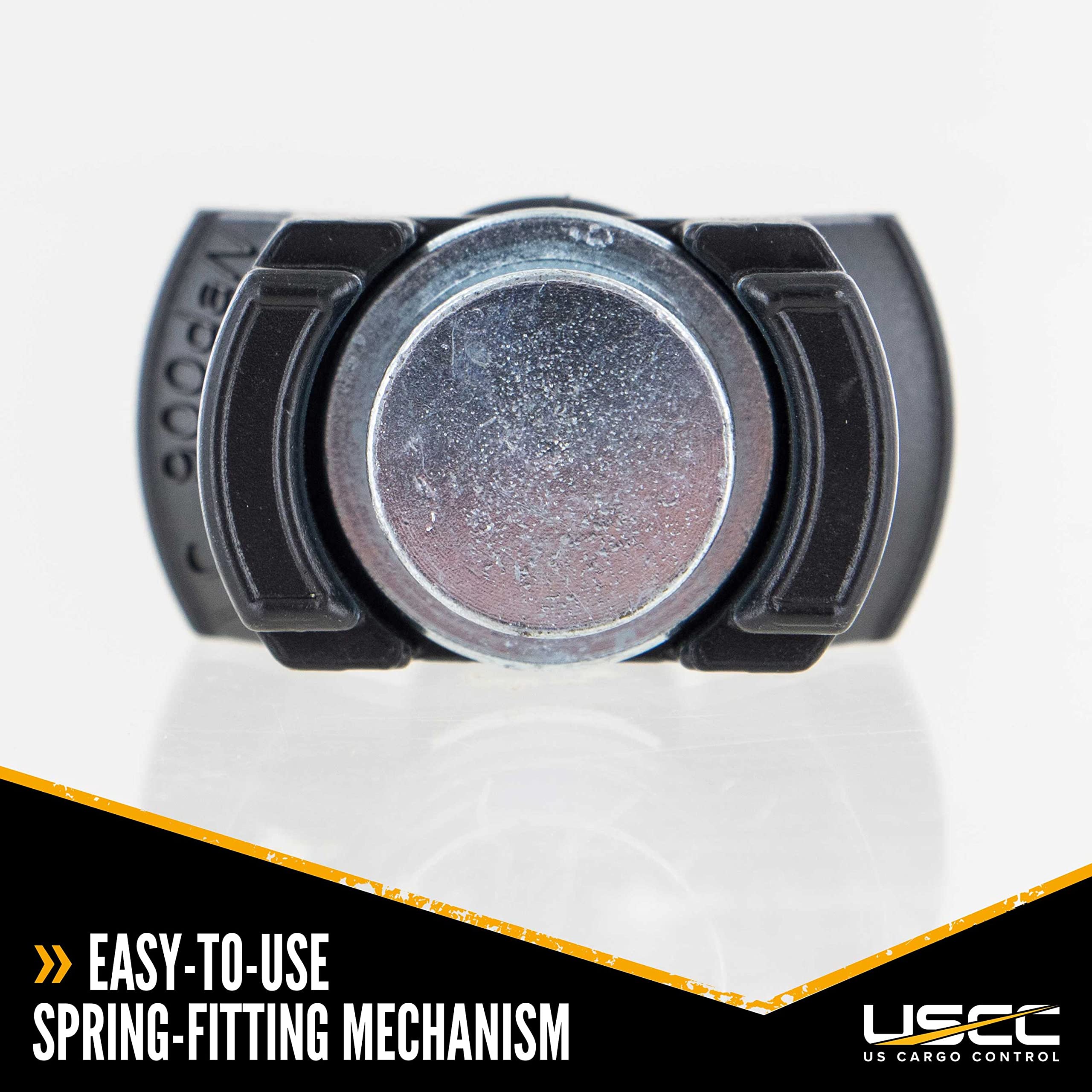 US Cargo Control plunger mechanism detail showing spring lock for quick repositioning