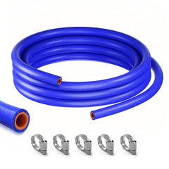 Uselection front view of 5ft silicone heater hose showing durable finish and fit