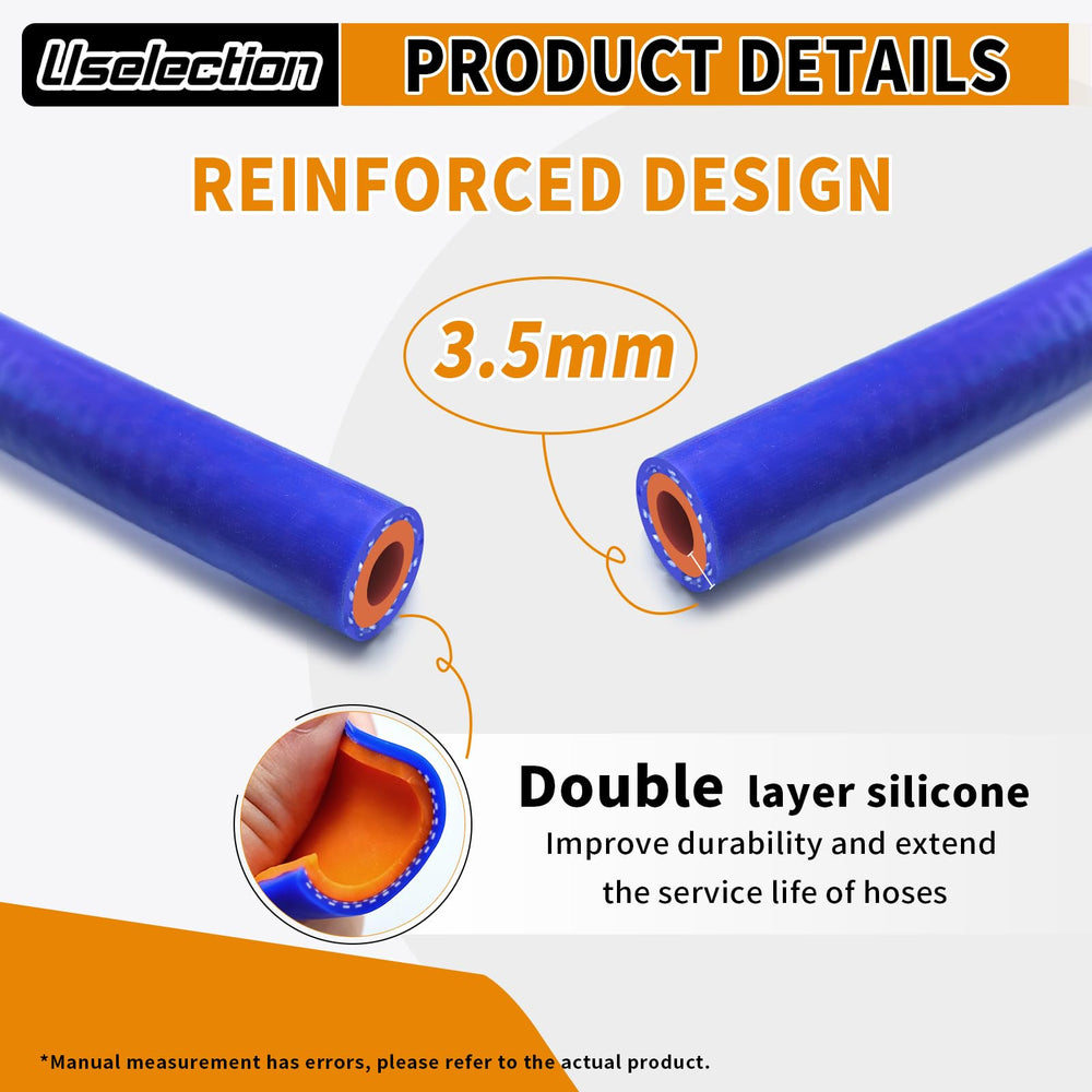Uselection hose bent to show flexibility for tight engine routing and easier install
