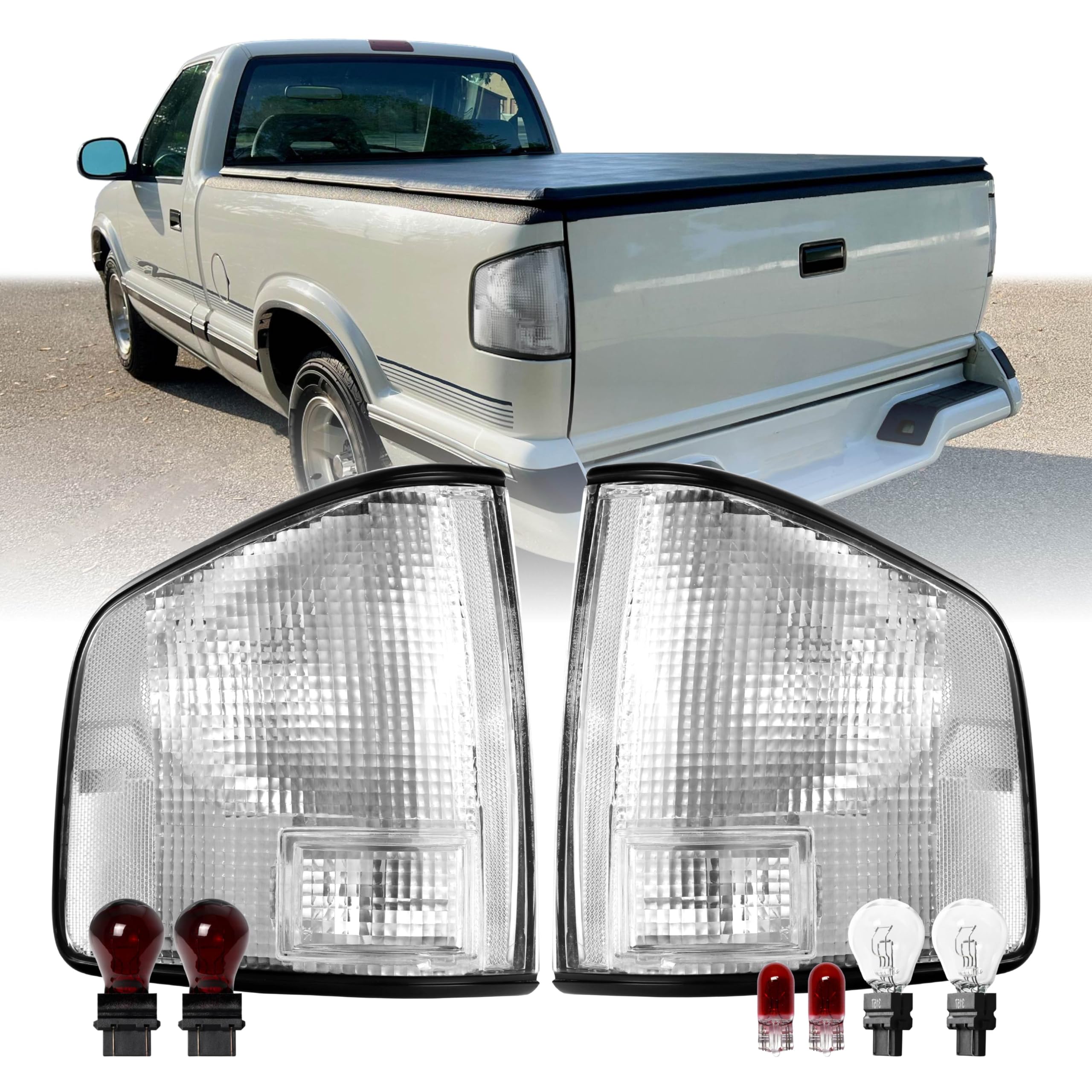 USR clear lens tail lights front view showing clean OEM fit and improved look