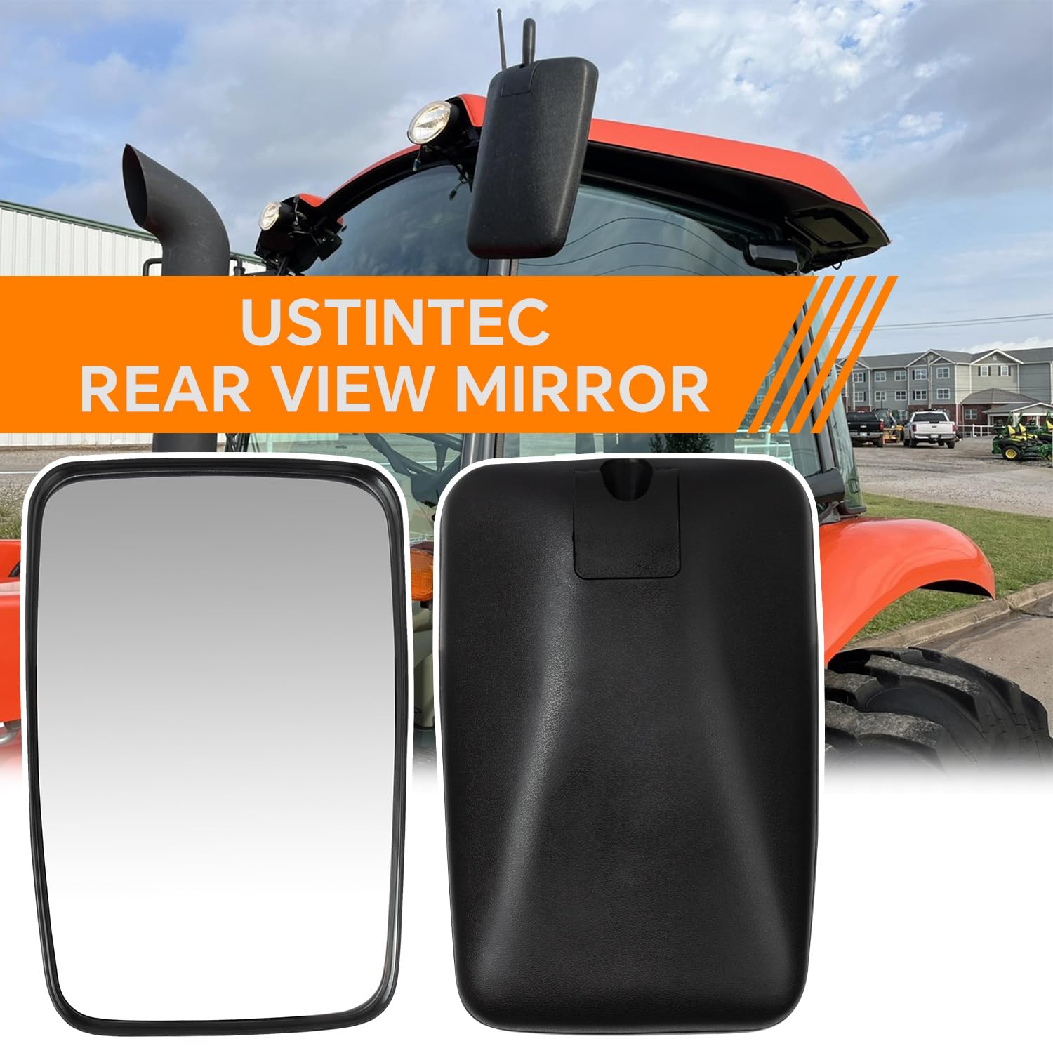 ustintec mirror close-up of glass and casing highlighting impact-resistant texture