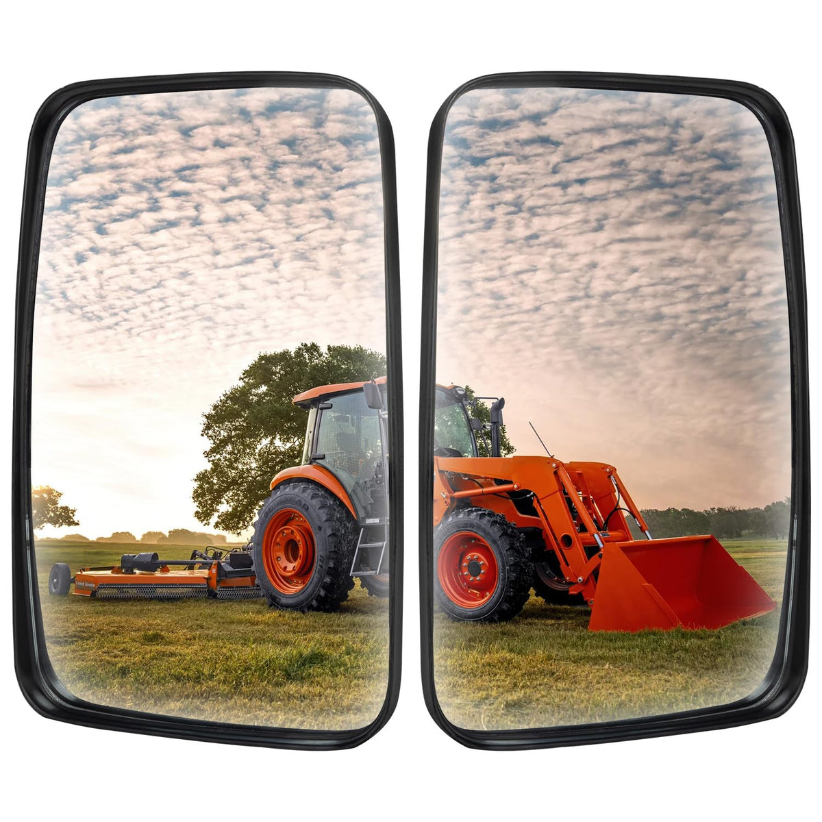 ustintec mirror front view showing curved wide-angle surface for improved visibility