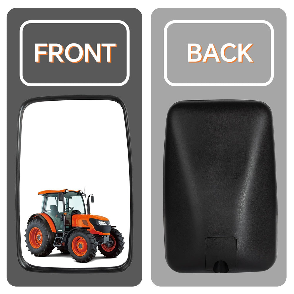 ustintec mirror mounted on Kubota tractor demonstrating extended rear sightline benefit
