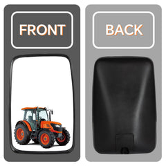 ustintec mirror mounted on Kubota tractor demonstrating extended rear sightline benefit