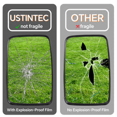 ustintec mirror held by hand for scale showing easy fit and replacement advantage