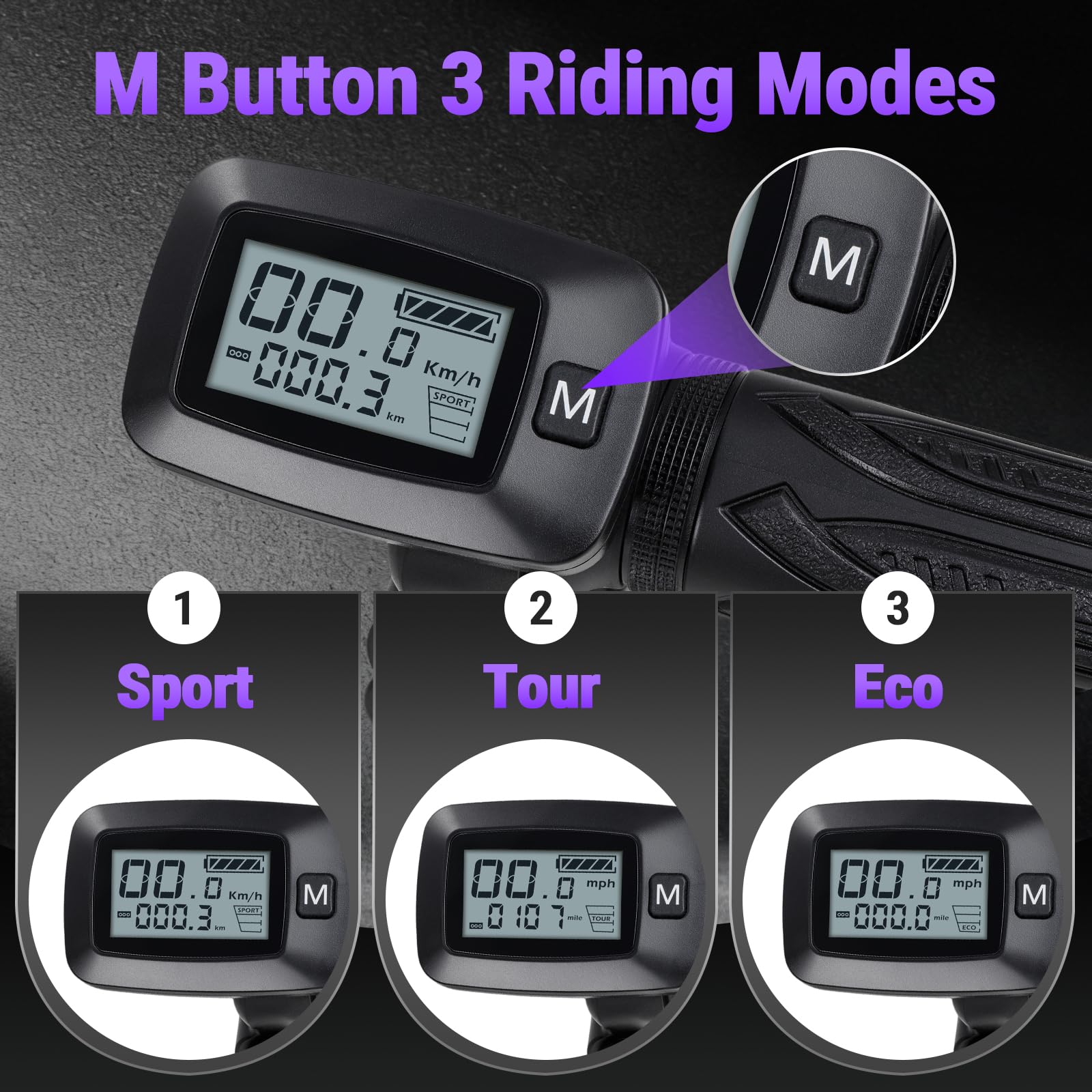 USTPO M button detail for one-handed mode switching and convenience