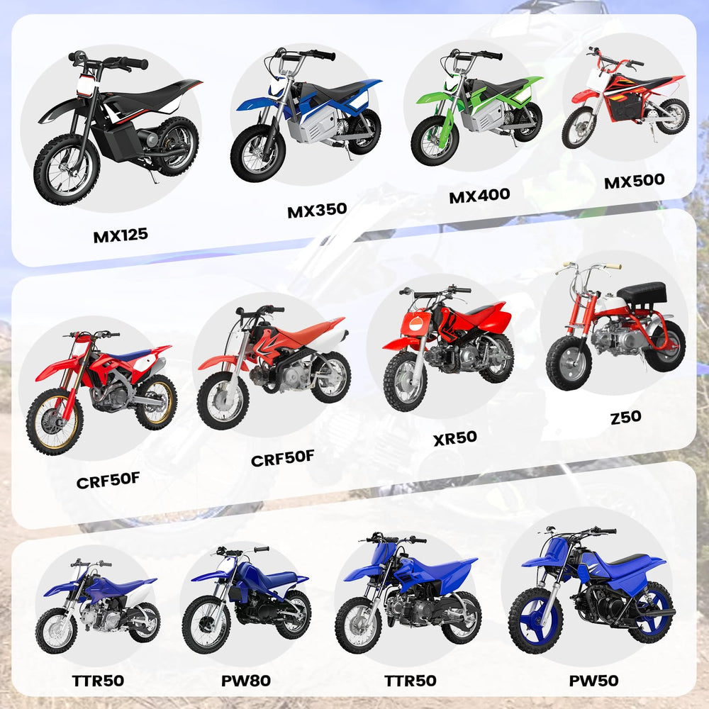 USTPO side view on CRF50 demonstrating stable riding posture benefit