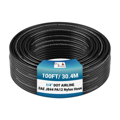 utah pneumatic front roll showing 100ft coil and black tubing benefit: easy bulk storage
