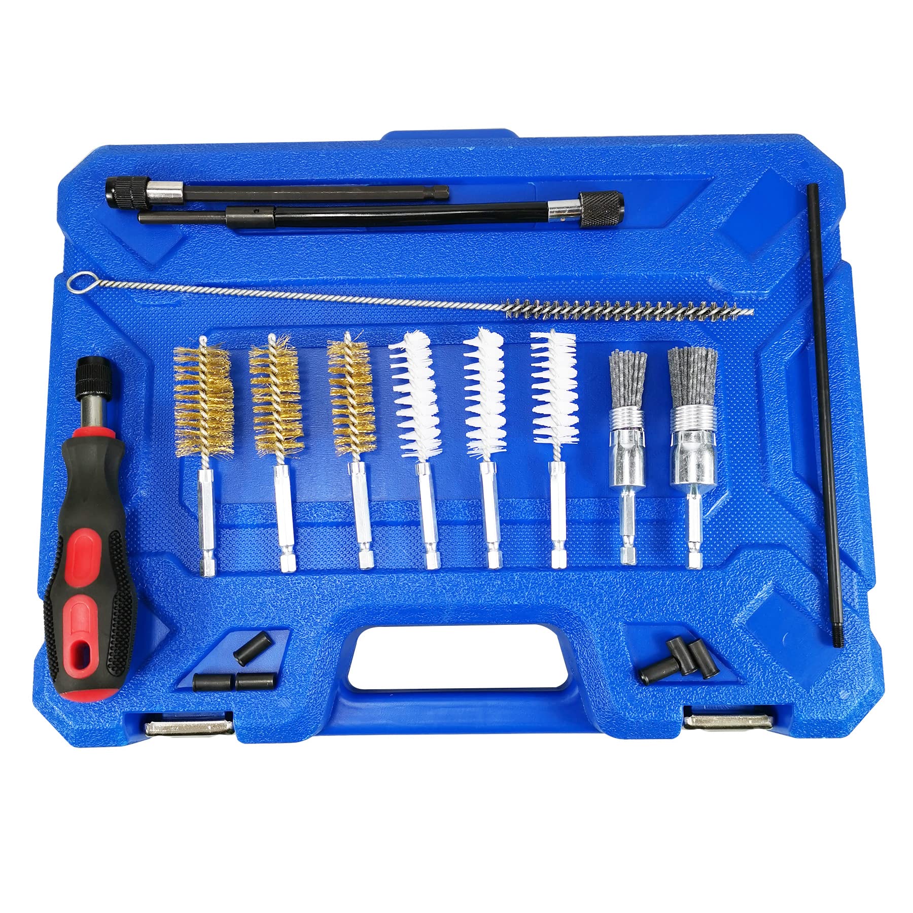 UTMALL close-up of brush diameters highlighting brass, plastic and nylon sizes for correct fit