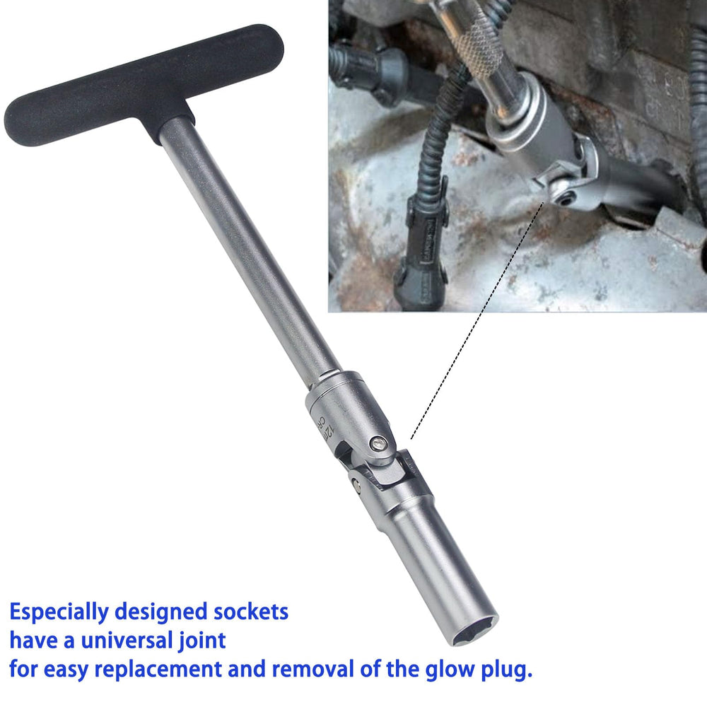 UTMALL T-bar extension beside ruler showing length and improved reach for plugs