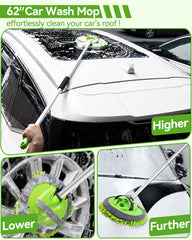 @utos assembled 62-inch handle demonstrating extended reach for roofs and high areas