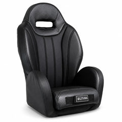 UTVMA front view of kid bucket seat showing compact support and durable build