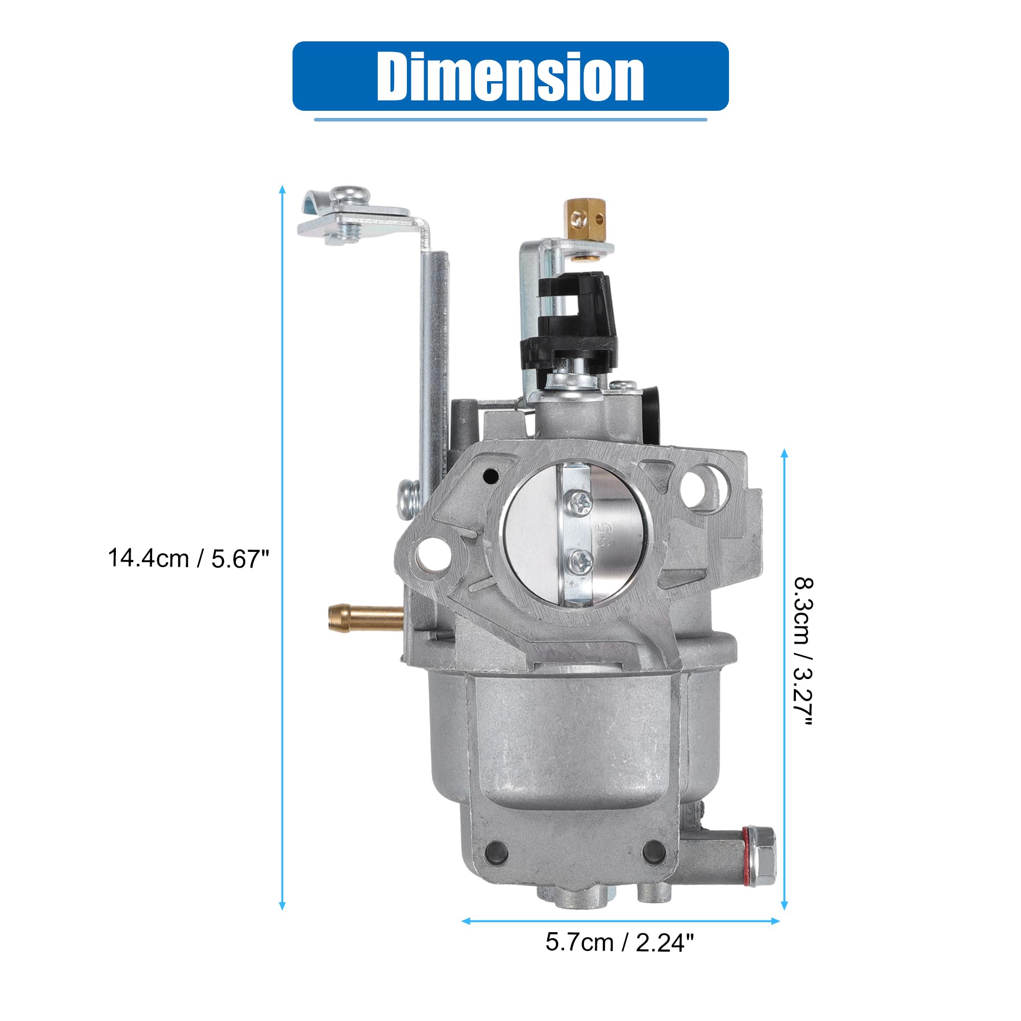 uxcell carburetor size comparison showing compact fit for replacement