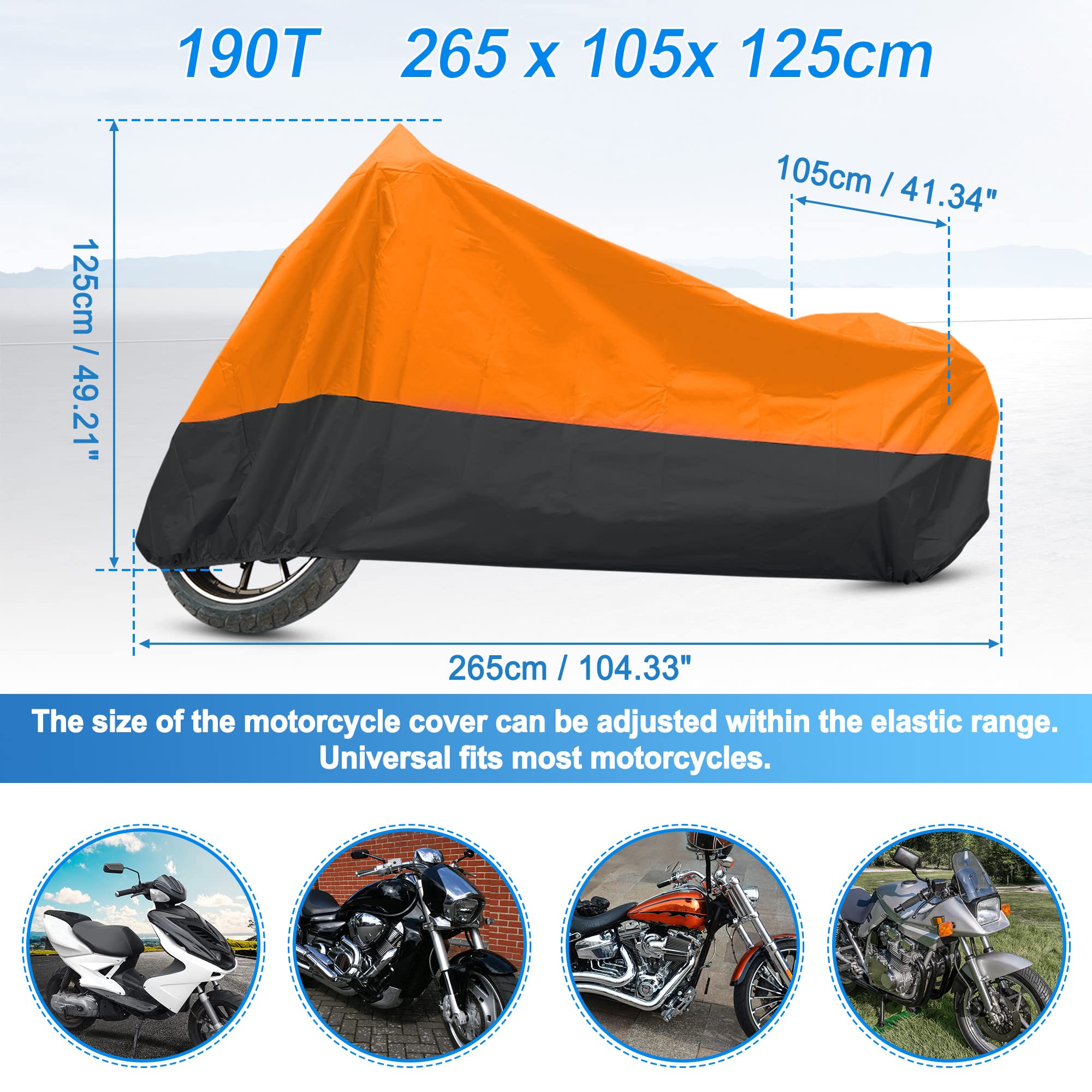 uxcell side profile on a cruiser demonstrating fit over saddlebags