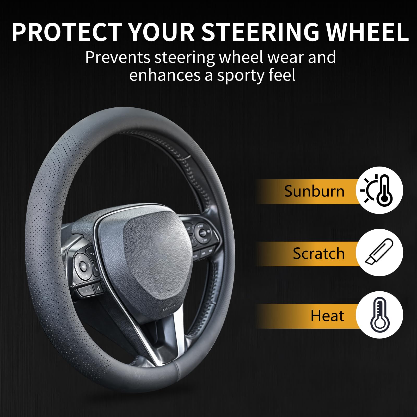 Uxcer lifestyle shot driver holding wheel showing better control and feel