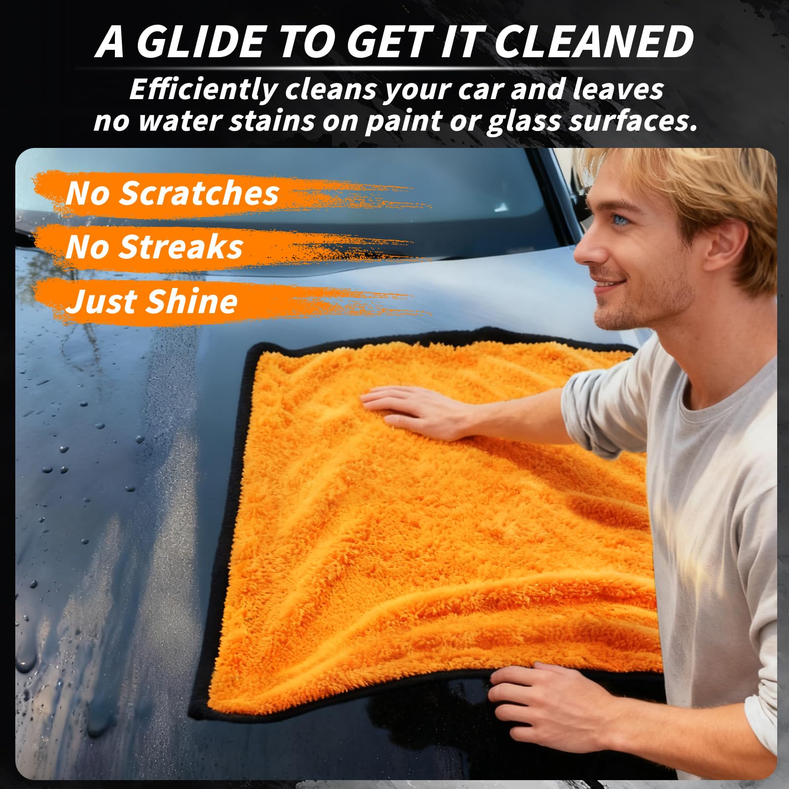 UZLU towel buffing to reveal a glossy, streak-free finish