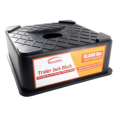 Vacallity front view of jack block showing wide base and stability benefit