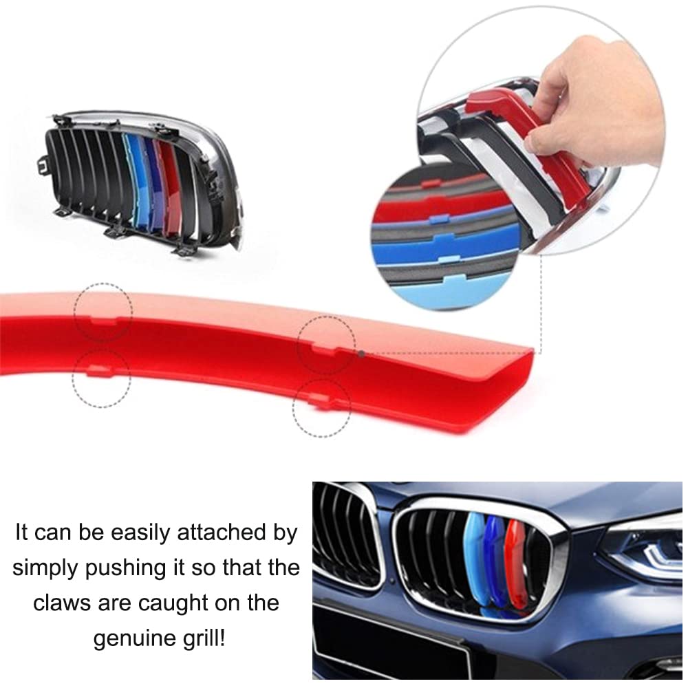 VaisbyTown installed on BMW X3 front angle highlighting tri-color accent