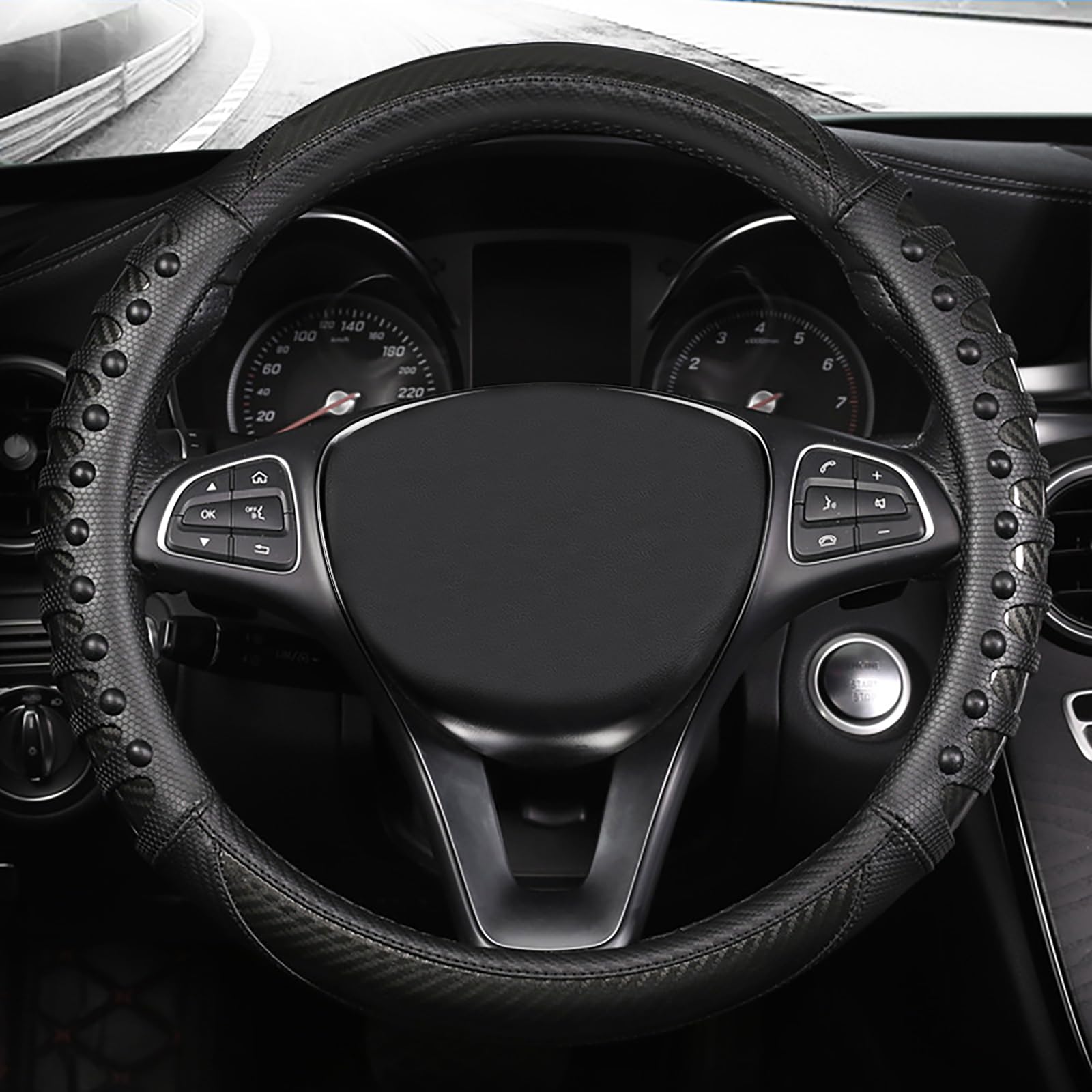 vaitarkli close-up of carbon fibre leather texture for improved grip