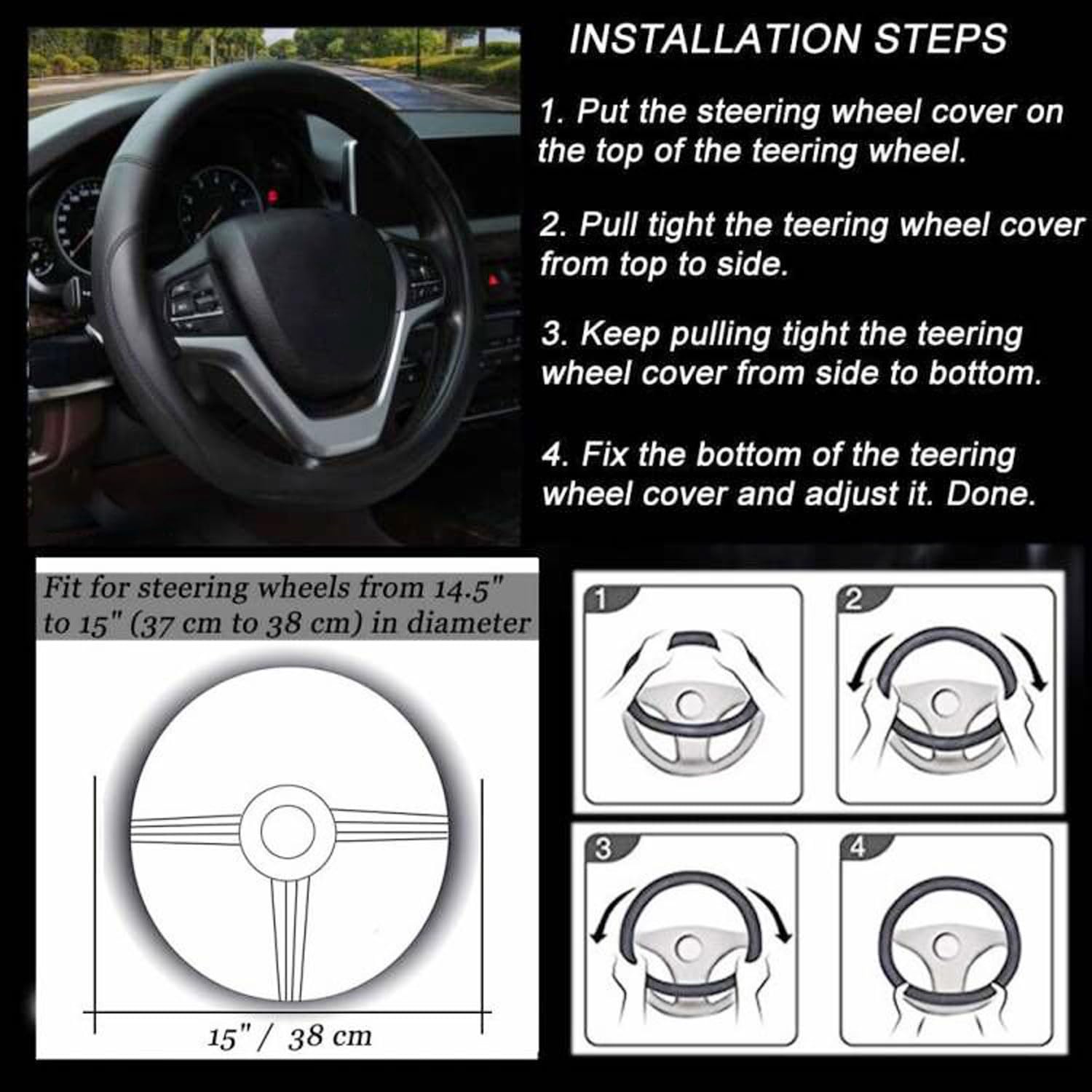 Valleycomfy installed on steering wheel for better control and style