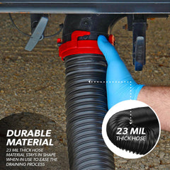 Valterra Dominator installed inside sewer compartment showing easy routing benefit