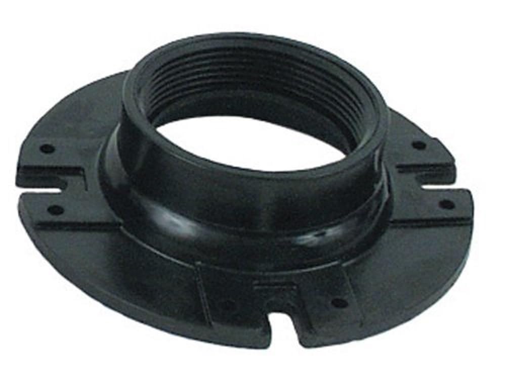 Valterra front view of black female threaded floor flange showing durable finish and neat installation benefit